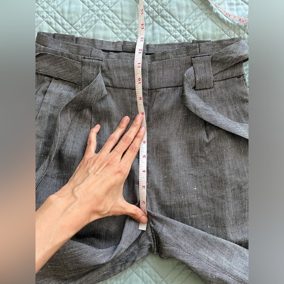 Express Paperbag Ankle High Rise Pants Sz 0R XS 0 Linen - Picture 8 of 9